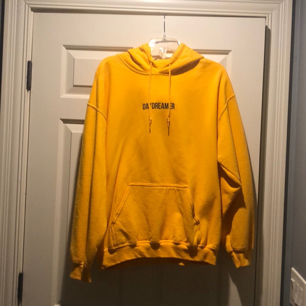 Bowery Daydreamer Hoodie - Large Yellow Sweatshirt Sweater Pull-over